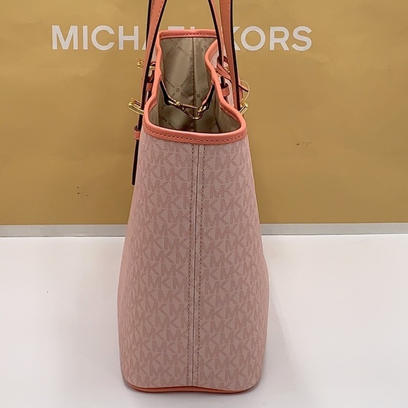 MICHAEL KORS JET SET TRAVEL MEDIUM CARRYALL TOTE SHERBERT MULTI COLOR - Picture 7 of 16